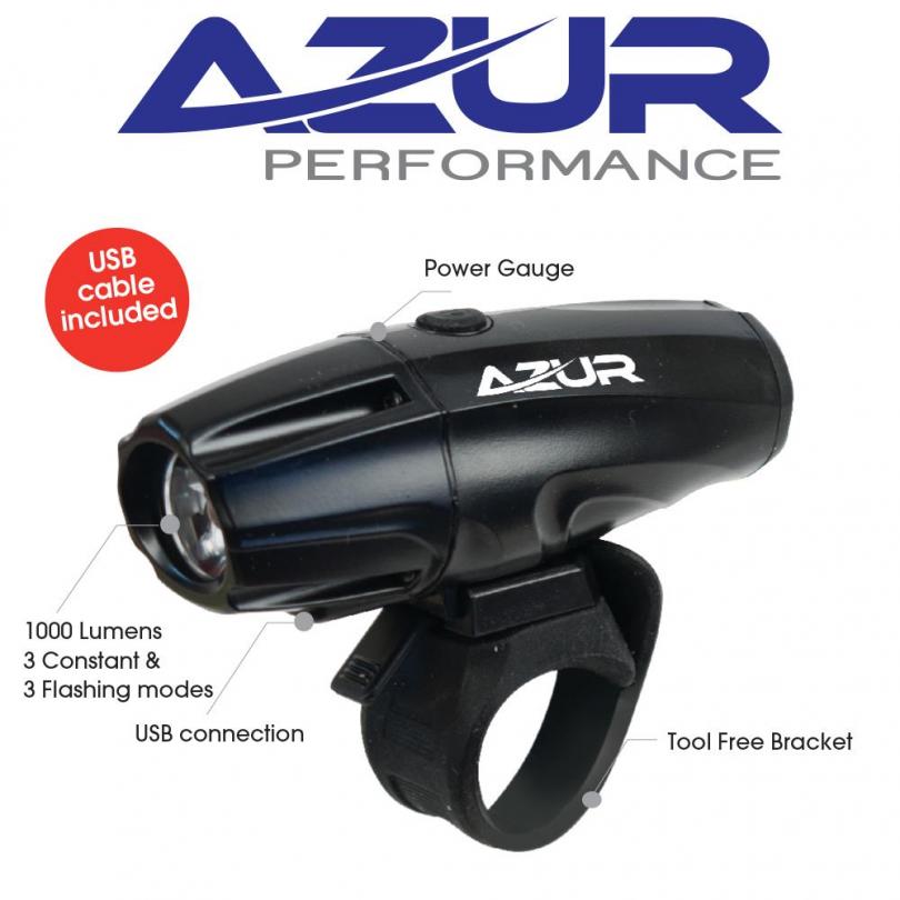 Azur USB 1K 1000 Lumen Headlight